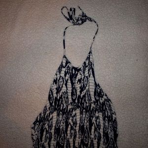 Tie neck floral romper